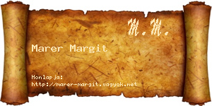 Marer Margit névjegykártya